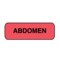 Nevs Position Labels - Abdomen 1/2" x 1-1/2" White w/Red & Black XP-020 - alternate 1